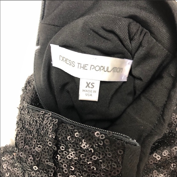 Dress the Population Black Sequin Mock Neck Dress - Picture 7 of 7